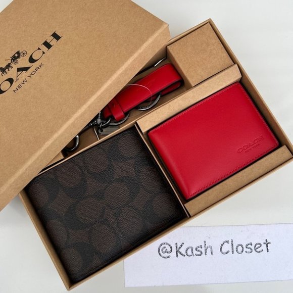 COACH Boxed 3 In 1 Wallet Gift Set In Signature Canvas - Picture 1 of 7